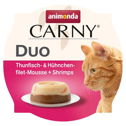 Produktbild von Animonda Carny Adult Duo Mousse Thunfischfilet Huhn & Garnele 70 g 24 Stück - 24 x 70 g