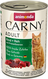 Produktbild von Animonda Carny Adult Katzenfutter Rind Reh und Preiselbeeren ohne Zucker 6x400g