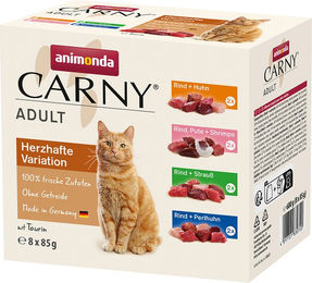 Animonda Carny Adult Katzennassfutter Herzhafte Variation Mixpack 8 x 85 g getreidefrei und ohne Zucker - 8 x 85 g – Bild 1 von 8