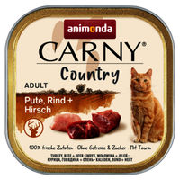 Produktbild von Animonda Carny Country Katzen Nassfutter Adult Pute Rind Hirsch getreidefrei ohne Zucker 32x100g - 32 x 100 g