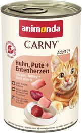Produktbild von Animonda Carny Hundefutter Adult Huhn Pute und Entenherz 24x400g