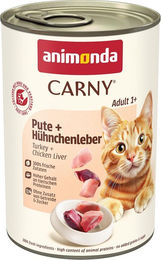 Produktbild von Animonda Carny Hundefutter Adult Pute mit Hühnchenleber 6x400g