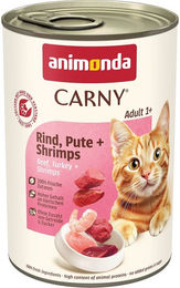 Produktbild von Animonda Carny Hundefutter Adult Rind Pute und Garnele 24x400g