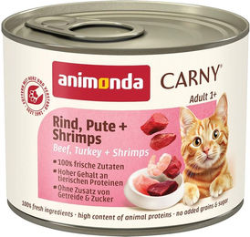 Produktbild von animonda Carny Hundefutter Adult Rind Pute und Garnele ohne Zucker 6x200g
