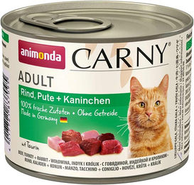 Produktbild von animonda Carny Hundefutter Adult Rind Pute und Kaninchen ohne Zucker 24x200g