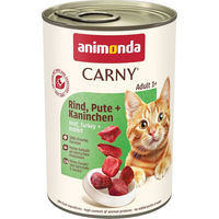 Produktbild von Animonda Carny Hundefutter Adult Rind Pute und Kaninchen ohne Zucker 24x400g