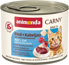 Produktbild von Animonda Carny Hundefutter Adult Rind und Kabeljau 6x200g