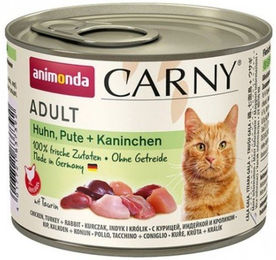 Animonda Carny Katzen Nassfutter Adult Huhn Pute Kaninchen Stückchen in Sauce 6 x 200 g getreidefrei - 6 x 200 g – Bild 1 von 7