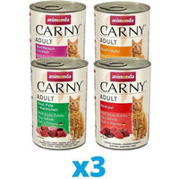 Produktbild von Animonda Carny Katzen Nassfutter Adult Mixpaket mit Rind Huhn Wild Pute Kaninchen getreidefrei 12 x 400 g