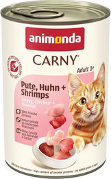 Produktbild von animonda Carny Katzen Nassfutter Adult Pute Huhn und Garnele 6x400g