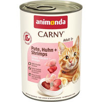Produktbild von animonda Carny Katzen Nassfutter Adult Pute Huhn und Garnele 6x400g