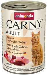 Animonda Carny Katzen Nassfutter Adult Pute und Huhn getreidefrei ohne Zucker 6 x 400 g - 6 x 400 g – Bild 1 von 9