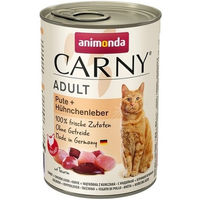 Produktbild von Animonda Carny Katzen Nassfutter Adult Pute und Huhn getreidefrei ohne Zucker 6 x 400 g - 6 x 400 g