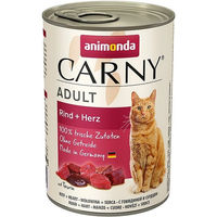 Produktbild von Animonda Carny Katzen Nassfutter Adult Rind und Herz 6 x 400 g getreidefrei - 6 x 400 g