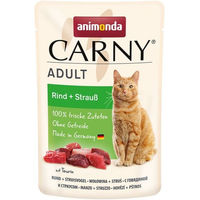 Produktbild von Animonda Carny Katzen Nassfutter Adult Rind und Strauß Stückchen in Sauce getreidefrei 12 x 85 g - 12 x 85 g