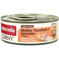Produktbild von animonda Carny Katzen Nassfutter Adult Weißer Thunfisch mit Garnelen in Gelee 24x60g