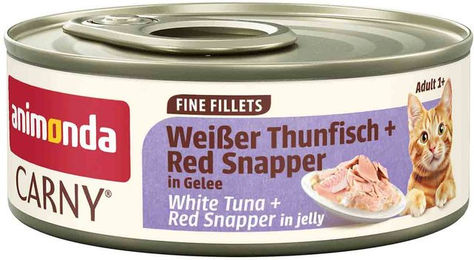 Animonda Carny Katzen Nassfutter Adult Weißer Thunfisch und Red Snapper in Gelee 12x60g – Bild 1 von 1
