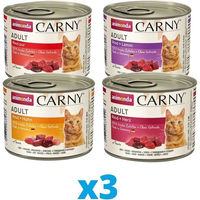 Produktbild von Animonda Carny Katzen Nassfutter Mixpaket mit Rind Lamm Huhn getreidefrei für erwachsene Katzen 12 x 200 g