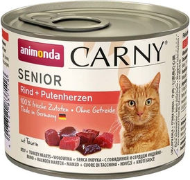 Animonda Carny Katzen Nassfutter Senior Rind und Putenherzen Getreidefrei 6 x 200 g - 6 x 200 g – Bild 1 von 9