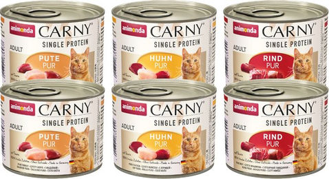 animonda Carny Katzen Nassfutter Single Protein Mix Adult 6 x 200 g - 6 x 200 g – Bild 1 von 7