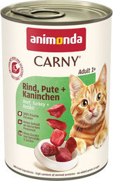 Produktbild von Animonda Carny Katzenfutter Adult Rind Pute und Kaninchen ohne Zucker 6x400g