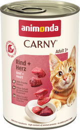 Animonda Carny Katzenfutter Adult Rind und Herz Stückchen in Sauce getreidefrei ohne Zucker 6 x 400 g - 6 x 400 g – Bild 1 von 12