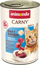 Animonda Carny Katzenfutter Adult Rind und Kabeljau Stückchen in Sauce 6 x 400 g getreidefrei - 6 x 400 g – Bild 1 von 5