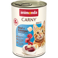 Produktbild von Animonda Carny Katzenfutter Adult Rind und Kabeljau Stückchen in Sauce 6 x 400 g getreidefrei - 6 x 400 g