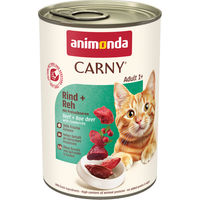 Produktbild von Animonda Carny Katzenfutter Adult Rind und Wild Stückchen in Sauce 6 x 400 g getreidefrei - 6 x 400 g