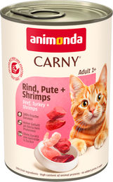 Animonda Carny Katzenfutter Adult Stückchen in Sauce Rind Pute Garnele Getreidefrei 6 x 400 g - 6 x 400 g – Bild 1 von 5