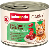 Produktbild von Animonda Carny Katzenfutter Adult Stückchen in Sauce Rind Pute Kaninchen 6 x 200 g getreidefrei - 6 x 200 g