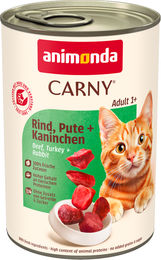 Animonda Carny Katzenfutter Adult Stückchen in Sauce Rind Pute Kaninchen getreidefrei 6 x 400 g - 6 x 400 g – Bild 1 von 5