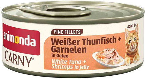 animonda Carny Katzenfutter Adult Weißer Thunfisch und Garnelen in Gelee 12x60g – Bild 1 von 1