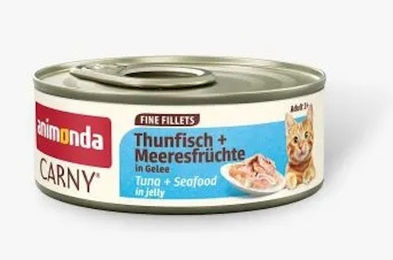 Animonda Carny Katzennassfutter Fine Filets Thunfisch mit Calamari und Garnelen in Gelee 12 x 60 g – Bild 1 von 1