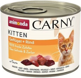 animonda Carny Kitten Katzen Nassfutter Geflügel und Rind getreidefrei ohne Zucker 12 x 200 g - 12 x 200 g – Bild 1 von 9