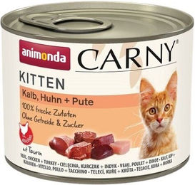 Animonda Carny Kitten Katzen Nassfutter mit Kalb, Huhn und Pute, getreidefrei, 12 x 200 g - 12 x 200 g – Bild 1 von 6