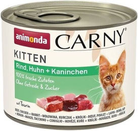 Animonda Carny Kitten Katzen Nassfutter Rind Huhn Kaninchen 12 x 200 g Getreidefrei ohne Zucker - 12 x 200 g – Bild 1 von 7