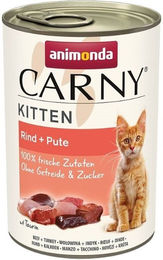 Animonda Carny Kitten Katzen Nassfutter Rind und Pute mit Stückchen in Sauce, getreidefrei und ohne Zucker, 12 x 400 g - 12 x 400 g – Bild 1 von 8