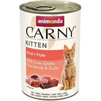 Produktbild von Animonda Carny Kitten Katzen Nassfutter Rind und Pute mit Stückchen in Sauce, getreidefrei und ohne Zucker, 12 x 400 g - 12 x 400 g