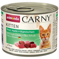 Produktbild von Animonda Carny Kitten Katzenfutter Nassfutter Rind Huhn Kaninchen 6x200g getreidefrei ohne Zucker - 6 x 200 g