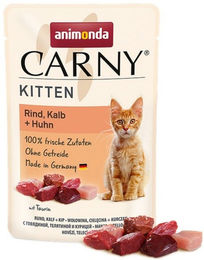 Animonda Carny Kitten Katzenfutter Rind Kalb Huhn Stückchen in Sauce getreidefrei ohne Zucker 12 x 85 g - 12 x 85 g – Bild 1 von 6