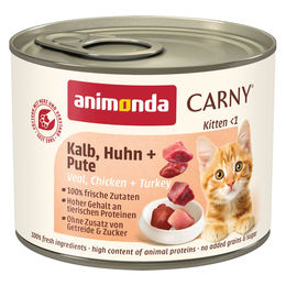 Produktbild von animonda Carny Kitten Nassfutter Kalb Huhn Pute 24x200g