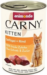 Produktbild von Animonda Carny Kitten Nassfutter Katze Geflügel und Rind Stückchen in Sauce 12x400 g - 12 x 400 g
