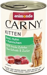 Produktbild von Animonda Carny Kitten Nassfutter Katze mit Rind Huhn und Kaninchen in Sauce 12x400 g - 12 x 400 g
