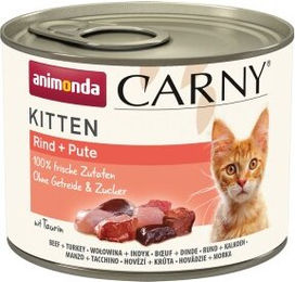 Produktbild von Animonda Carny Kitten Nassfutter Katze Pute und Rind Stückchen in Sauce 24x200 g - 24 x 200 g