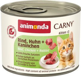 Produktbild von animonda Carny Kitten Nassfutter Rind Huhn Kaninchen 24x200g