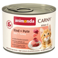 Produktbild von animonda Carny Kitten Nassfutter Rind und Pute 24x200g