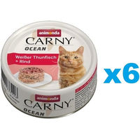Produktbild von Animonda Carny Light Nassfutter für Wohnungskatzen mit Thunfisch und Rind in Stückchen in Gelee 6x80g
