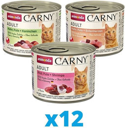 Produktbild von Animonda Carny Mixpaket 3 Sorten Katzen Nassfutter Adult 36 x 200 g