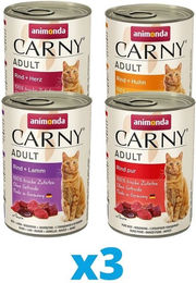 Produktbild von Animonda Carny Mixpaket Katzen Nassfutter Adult Rind Huhn Lamm 12 x 400 g